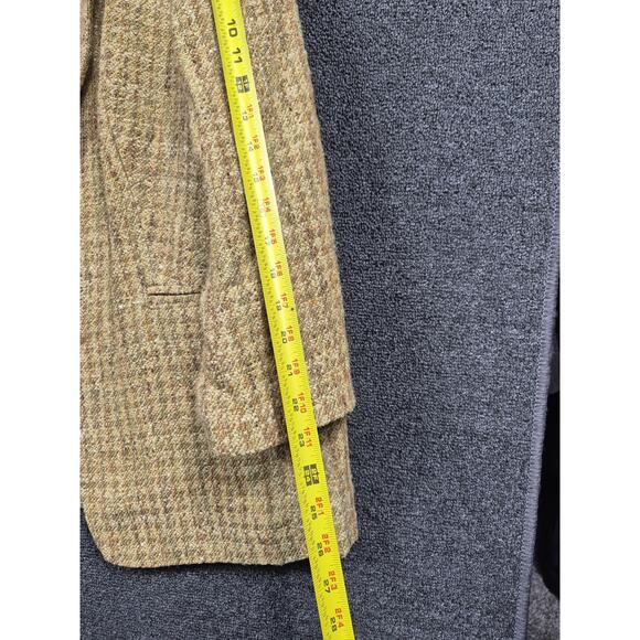 Weill Blazer Womens 16 Brown Wool Tweed Houndstooth Check Lined Jacket Coat - Picture 9 of 10